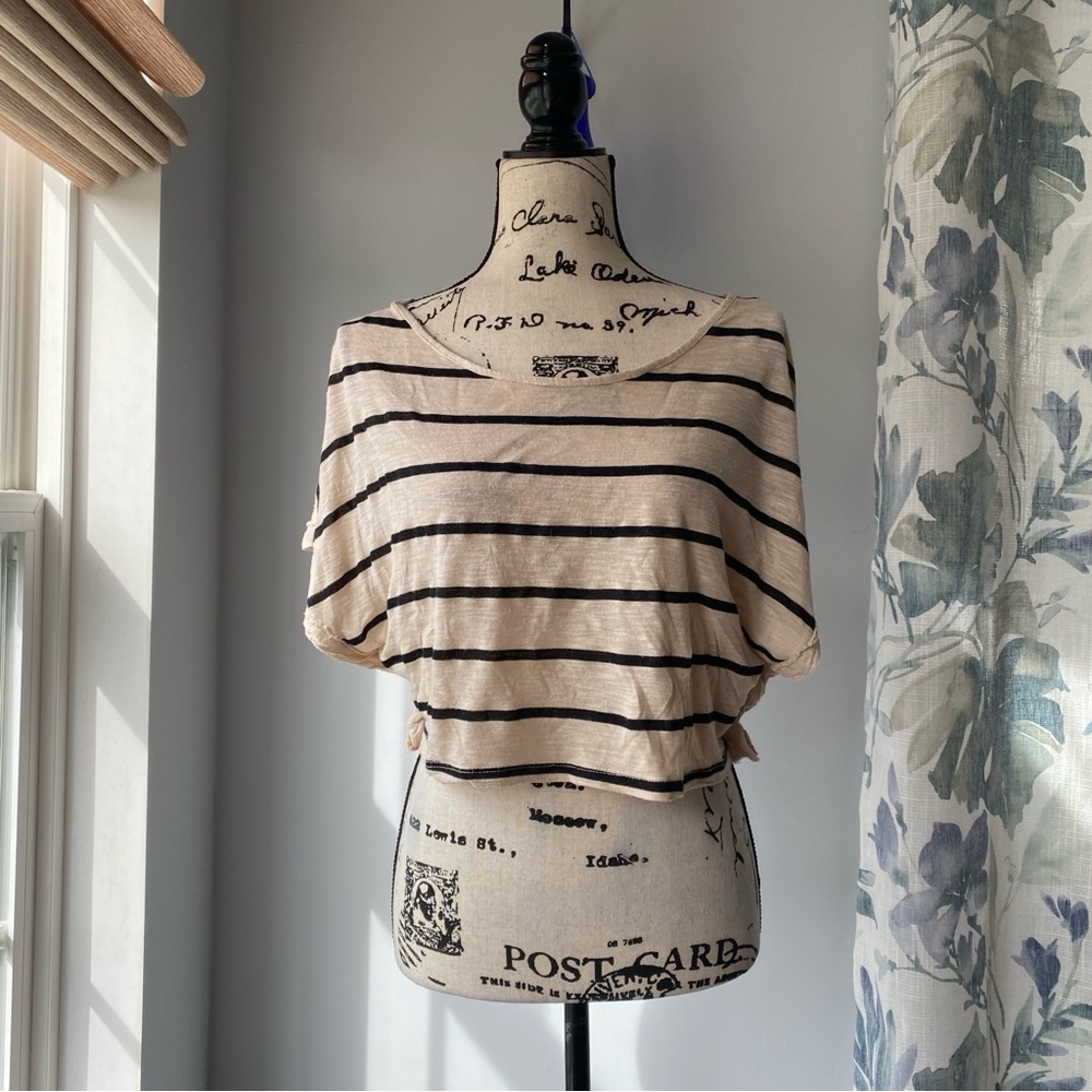 y2k Metropark 2000s striped grunge off the shoulder top  - sz small